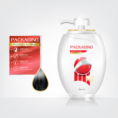 Hair Care Product Packaging Bottle with Extra Care Conditioner icon Vector.