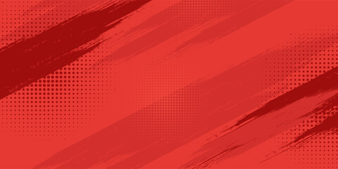 Fototapeta premium Pop art style dotted red banners collection in red black color. Vector illustration. eps 10