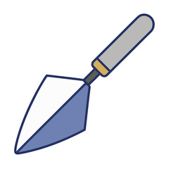 Simple illustration of a trowel tool on a transparent background