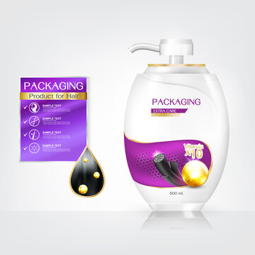 Hair Care Product Packaging Bottle with Extra Care Conditioner icon Vector.