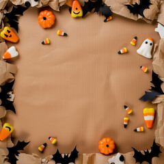 Halloween cardboard frame with retro festive look

