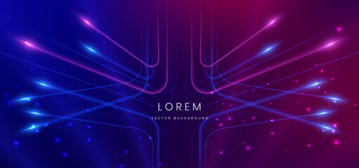 Modern blue and pink rays with copy space for text. Futuristic speed moving movement concept.