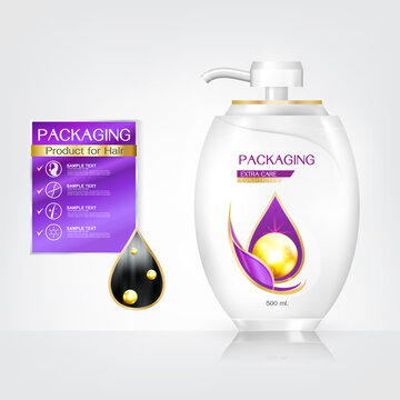 Hair Care Product Packaging Bottle with Extra Care Conditioner icon Vector.