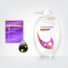 Hair Care Product Packaging Bottle with Extra Care Conditioner icon Vector.