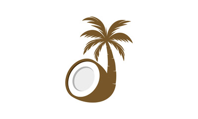 Coconut fruit icon logo design