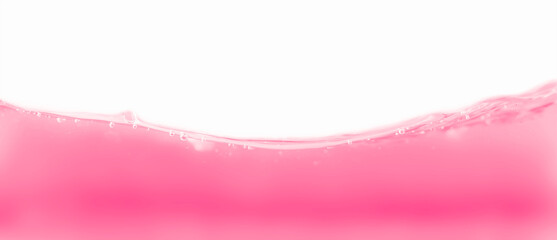 Abstract pink juice liquid splash, ripple surface against white background.	