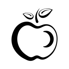 Decorative apple. Vector icon. Logo.