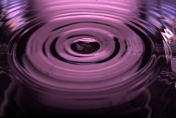 303.Concentric Ripples in Purple-Pink Illuminated Water