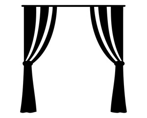 Elegant black and white curtain design creating a theatrical or stage effect