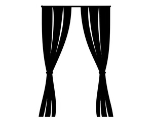 Elegant silhouette of window curtains tied back to reveal interior space