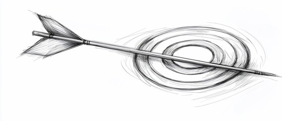 Arrow piercing concentric circles