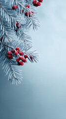 Frosted winter botanical border for seasonal designs