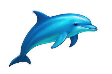 Fototapeta premium Playful dolphin mid-leap, transparent background, highlighting marine wildlife for graphic design and kids' content