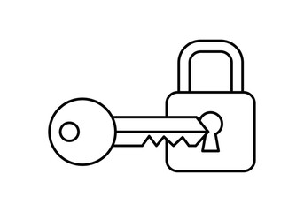 Icono negro de llave y candado