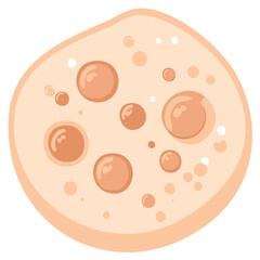 Fototapeta premium Simple Circular Illustration of Textured Object with Round Pores and Bumps in a Soft Beige Color Palette