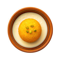 Golden fried milk balls sweet dessert garnished with seeds delicious indian cuisine