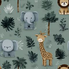 seamless pattern with animals