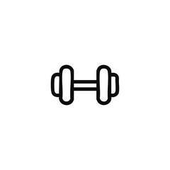Black outline dumbbell icon