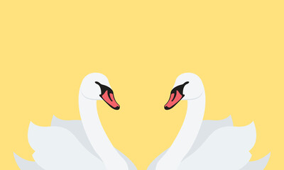 Logo White Swan Flat bird vector illustration.