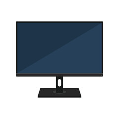 Computer monitor flat clip art and glyph design on white background