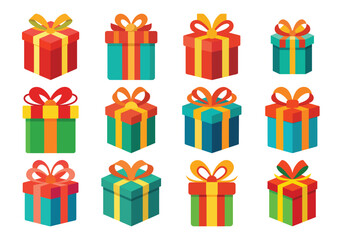 Colorful Gift Boxes Collection for Holidays and Celebrations