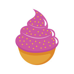 Delicious cupcake dessert vector design on white background