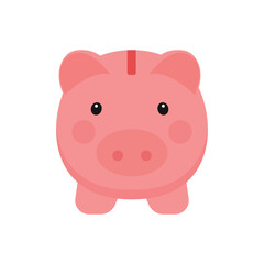 Cute piggy bank vector illustration on white background