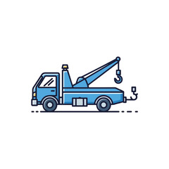 Naklejka premium Tow truck symbol depicts vehicle for roadside assistance and emergency service. Tow truck assistance also includes transportation and rescue of automobile that broke down.