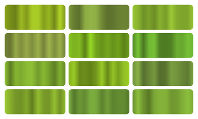 Obraz premium Moss gradient, A set of earthy green glossy gradients, The texture of a smooth ground surface. A collection of natural metallic gradients, organic gradients, moss pack, Vector illustration, vector 10
