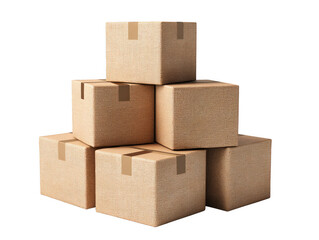 Obraz premium A stack of cardboard boxes with a brown and white pattern