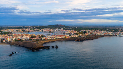 Grande Conque Beach at sunrise, Cap d'Agde, Occitanie, France