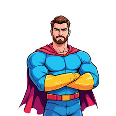 Vsai superhero crossing arms and showing confidence and power