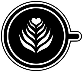 cafe illustration cappuccino silhouette latte logo espresso icon drink outline coffee hot beverage art breakfast cup caffeine morning barista shape with vector graphic background