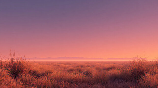 Serene landscape with warm colors at sunset.