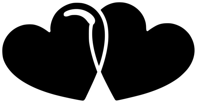 valentine illustration love silhouette heart logo day icon card outline shape symbol art red decoration romance set romantic celebration shape valentines vector graphic background