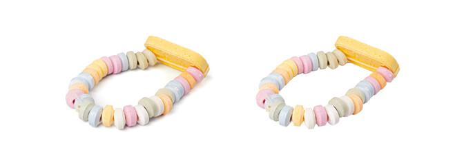 Tablet Candies Bracelet, Compressed Sugar Powder Confectionery, Dextrose Candy Necklace Parts, Lozenges