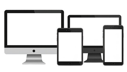 Digital devices, various sizes, blank screens