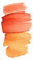 Abstract Watercolor Paint Swatches in Warm Red and Orange Gradient with Textured Brushstrokes on White Background