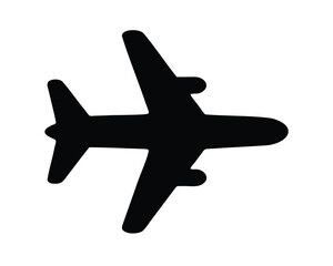 Obraz premium A simple black airplane flying in the sky on a clear day