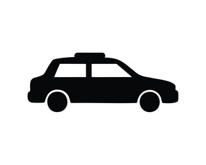 Obraz premium Simple black and white silhouette of a car viewed from the side