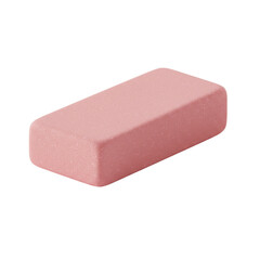 Pink eraser for removing pencil marks isolated PNG with Transparent Background