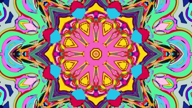 Abstract colorful psychedelic video for music festival