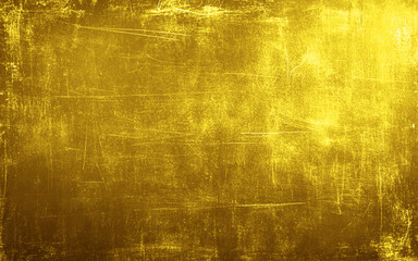 Fototapeta premium Texture of golden decorative plaster or concrete with vignette. Abstract grunge background for design. Vector illustration.