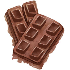 Hand-painted watercolor chocolate