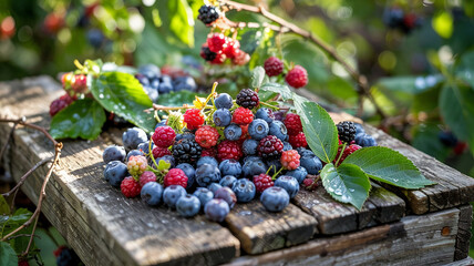 Jarring berries after a morning harvest