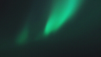 Abstract aurora borealis light stream with emerald green glow illuminating dark starry night sky