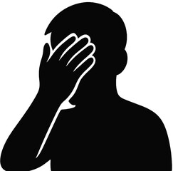 Black Silhouette Facepalm Hand Gesture Expression