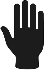 Black Hand Silhouette Open Palm Stop Gesture