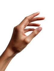 A hand is shown with a white background