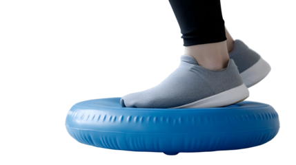 Person Using Stability Cushion for Balance